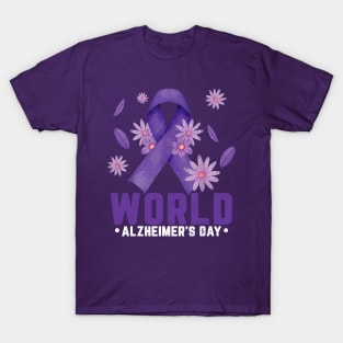 World Alzheimer's Day Alzheimer's Awareness Purple Graphic T-Shirt